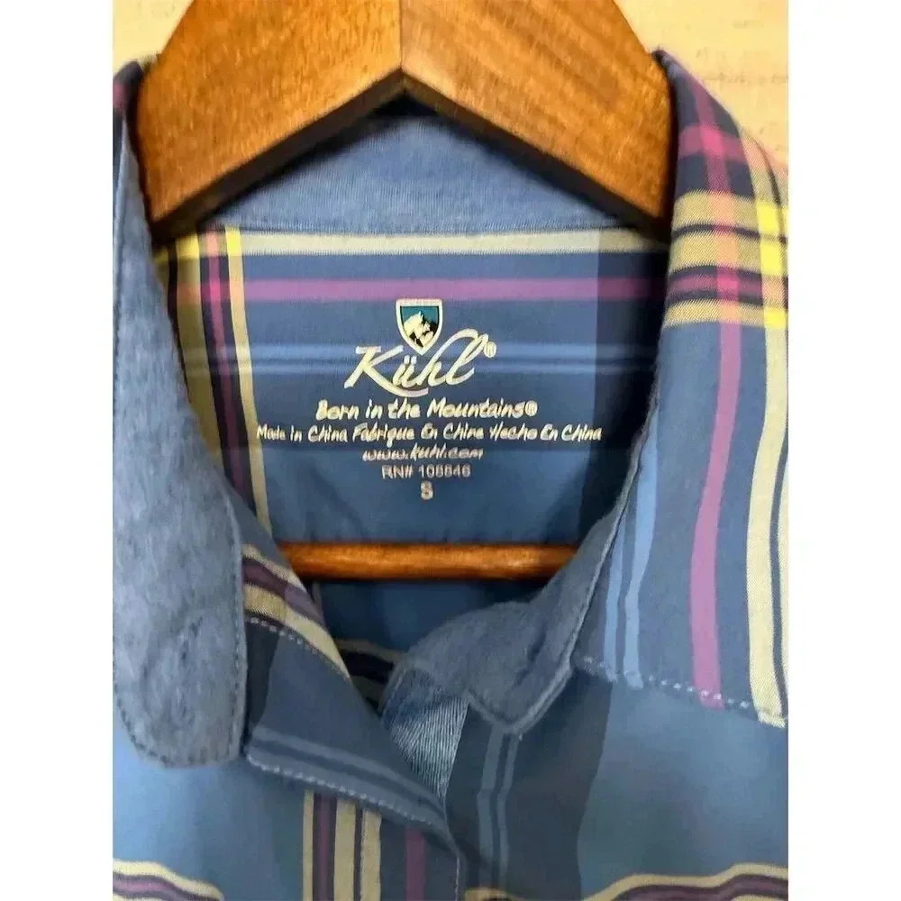 Kuhl Women's Plaid Flannel Button-Up Shirt Blue Size S Casual Long Sleeve - Picture 2 of 10